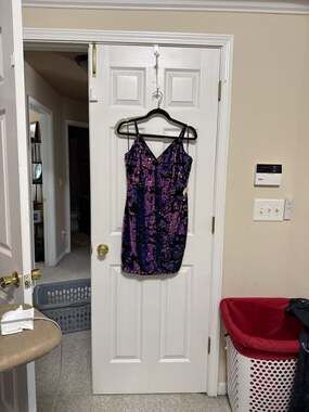 Windsor Monique Sequin Bodycon Mini Dress in Purple and Black